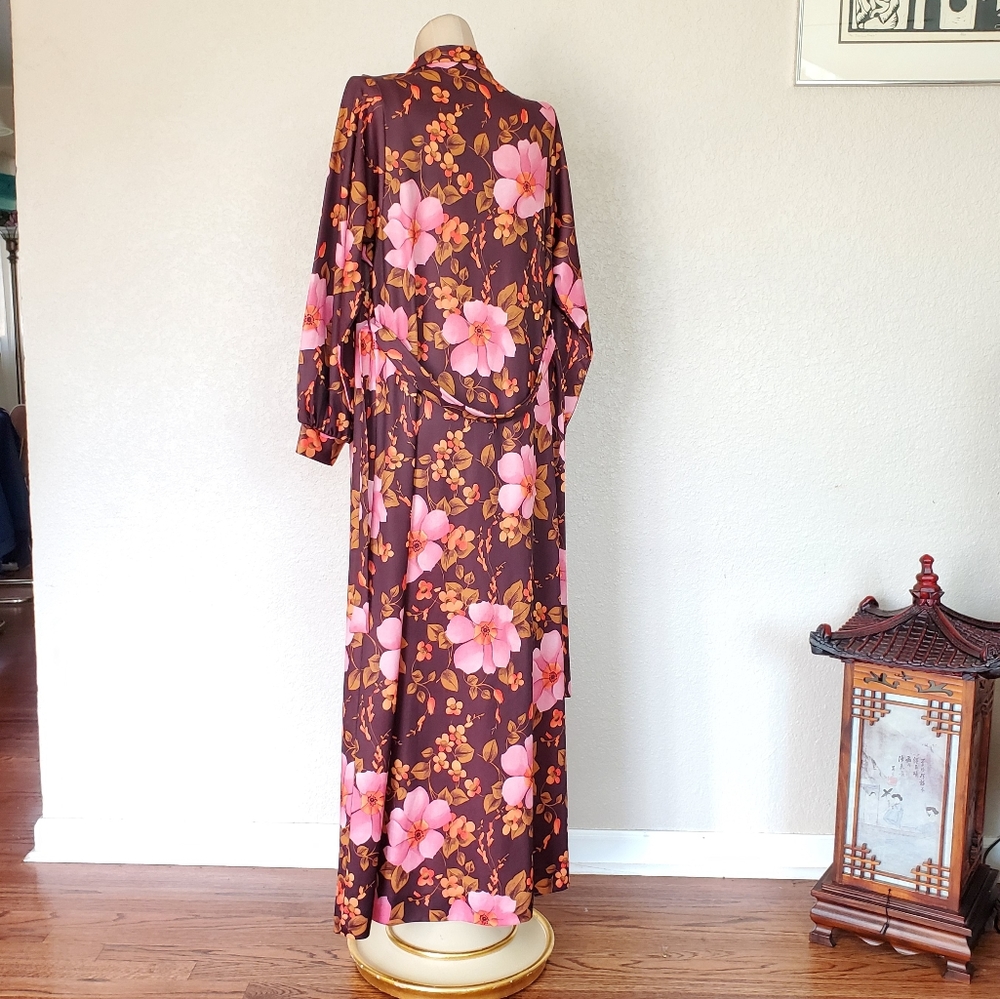 Vintage Bed Coat Robe w zip & waist tie - Picture 6 of 15